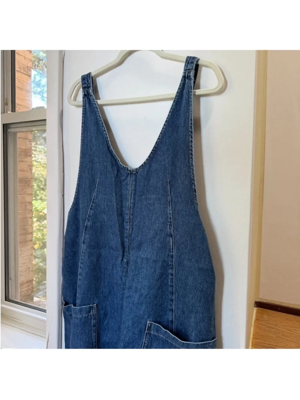 NWT Free People High Roller Denim Jumpsuit Blue Large